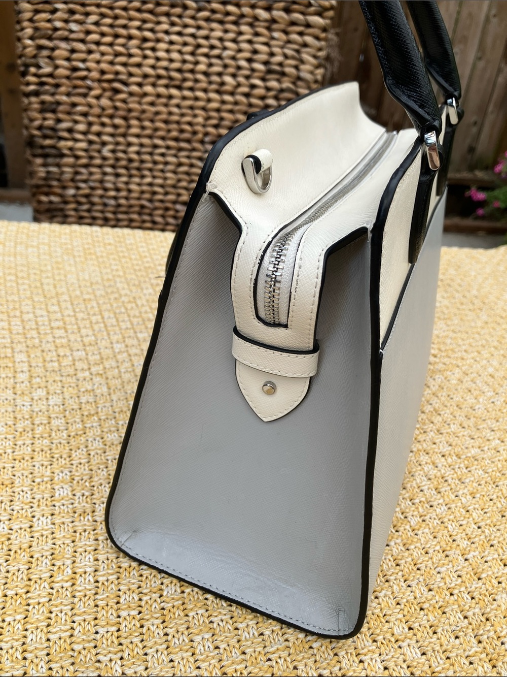 NWOT Kate Spade Madison Satchel Light Platinum Gray & Cream Colorblock + Wallet - Picture 6 of 15